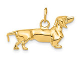 14K Yellow Gold 3D Dachshund Dog Charm Pendant (NO CHAIN)